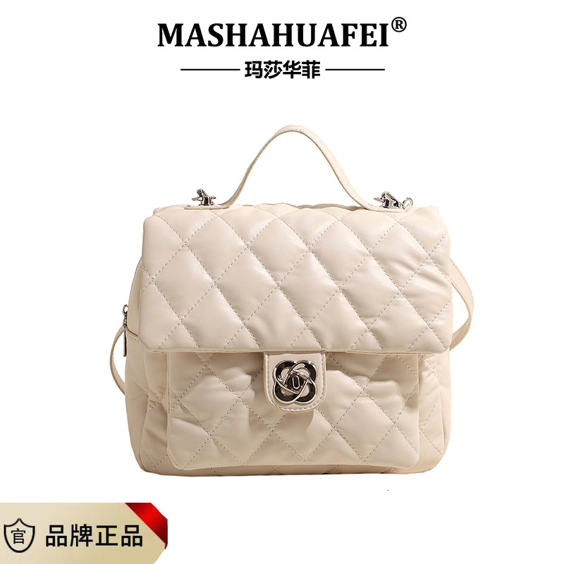 Free shipping designer Double Shoulder Bag for Women New Fashion Trendy Quilted Backpack Versatile Large Capacity Handbag Briefcase