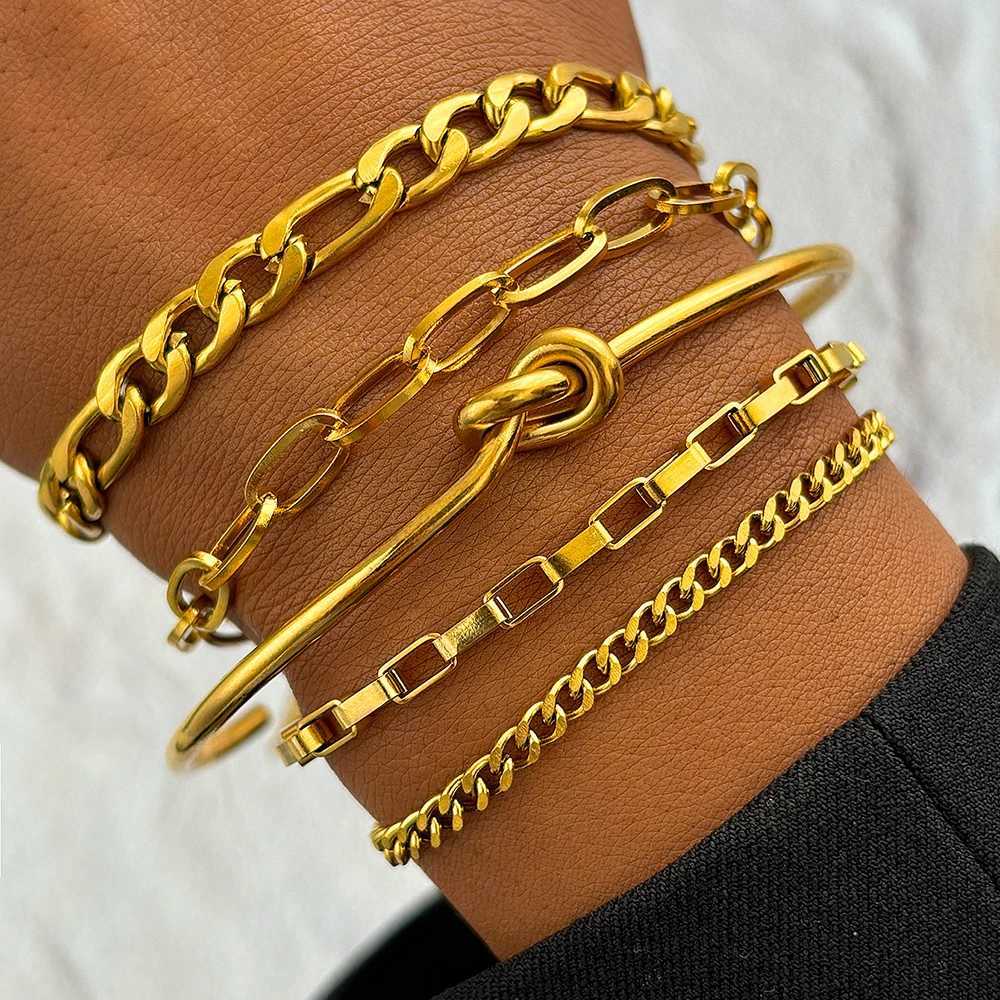 Stainless Steel Bracelets Light Luxury Retro Creative Bracelets Multi-Layer Snake Chain Bracelets For Women Jewelry Party Wear XJ250707