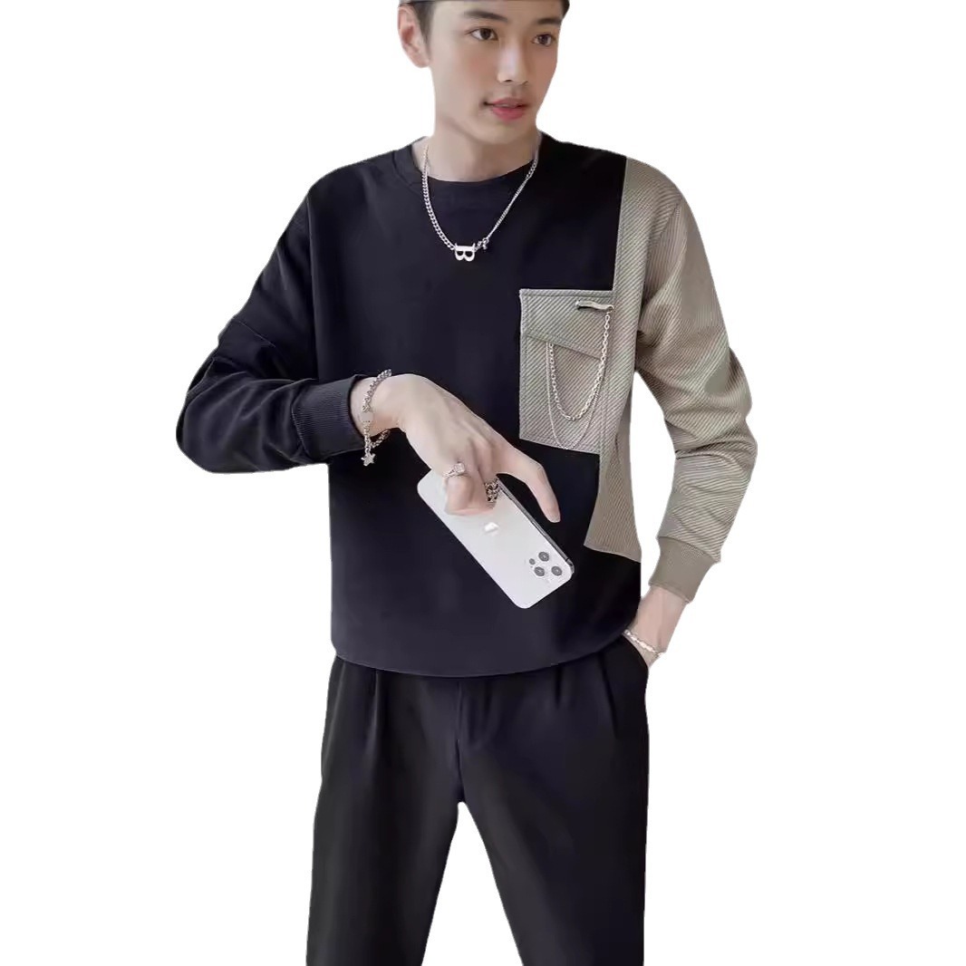 Autumn T-shirt For Men, Cool And Handsome 2025 New Spring And Autumn Workwear Designer Short Sleeves Pocket Top, Heavyweight Jacket With Trendy Brand 