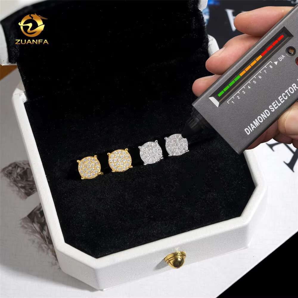 Iced Out Jewelry Diamond Stud 925 Silver Screw Back Men GRA Certificate VVS Moissanite Earrings