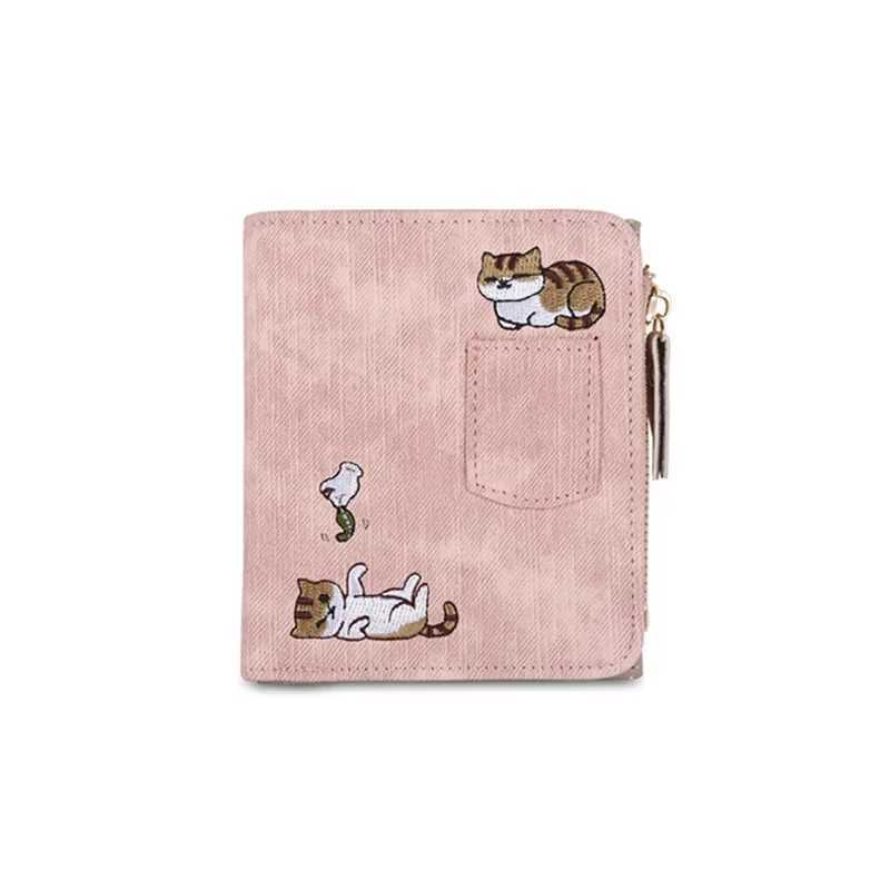 Embroidery Wen Short Wallet Zipper Coin Purse Short Wens Wallet Kaii Mini Cards Holder Cluh for Girl Womens Wallets Y250707