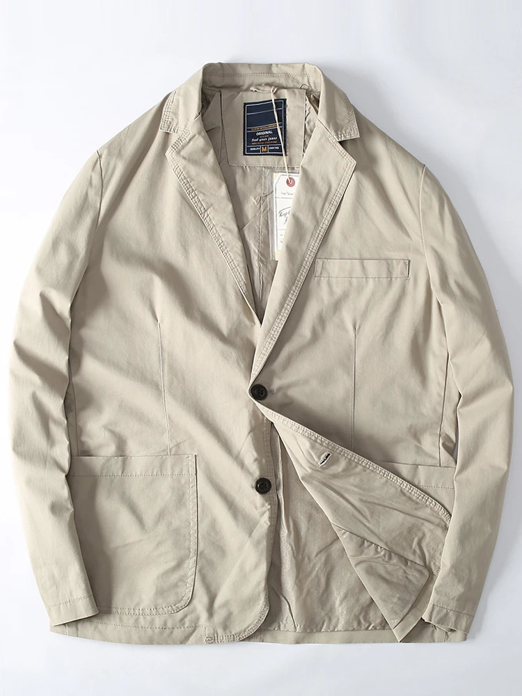 Turkey High Quality 100 Cotton Yarn Washed Breathable Autumn Mens Casual Blazer Suit Light Versatile Coats Citboys Cool 250628