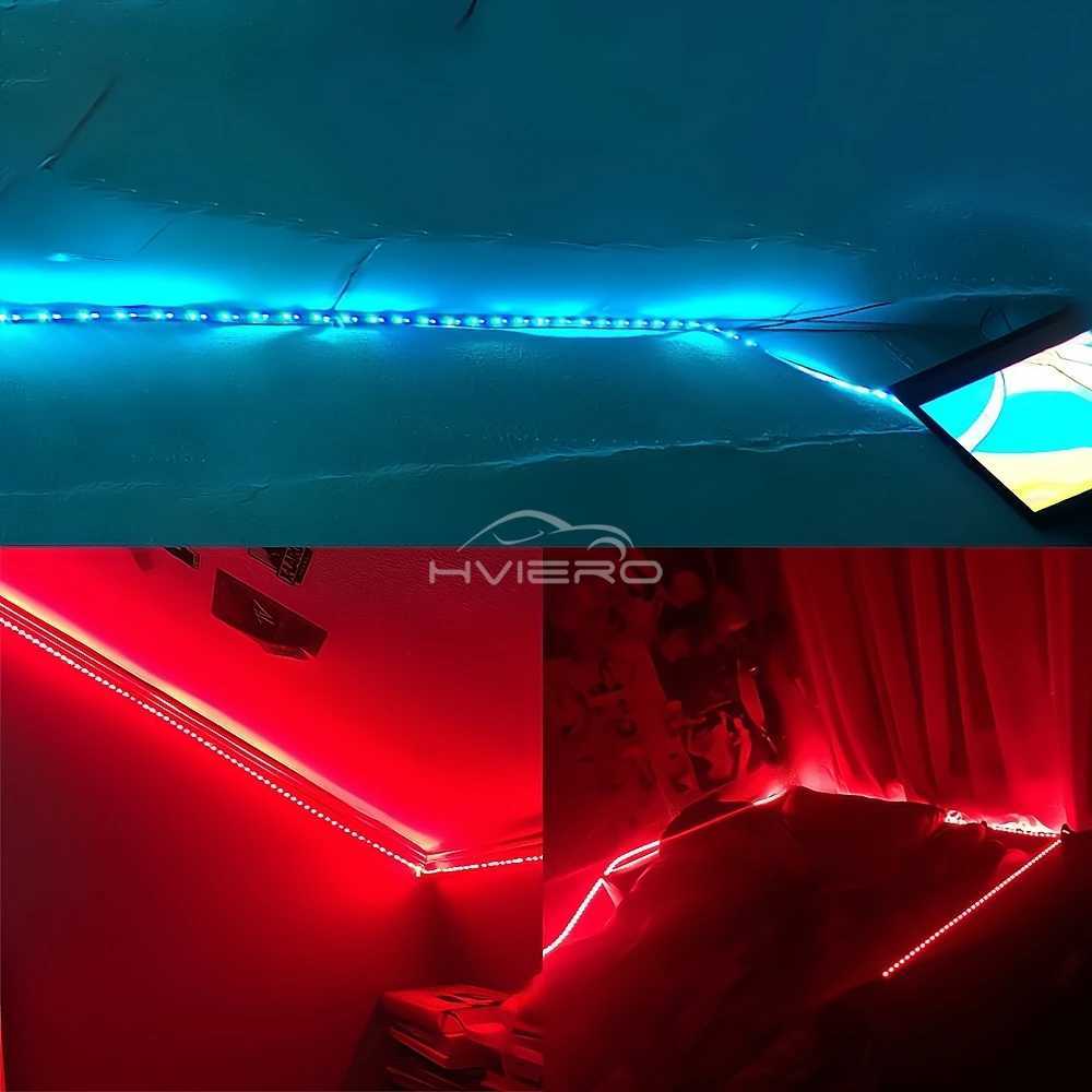 5m DC 12V 300Leds 2835 RGB LED Strip Lights Waterproof Light Belt Flexible Lighting String Home Decoration Ribbon Tape Desk Lamp W250701