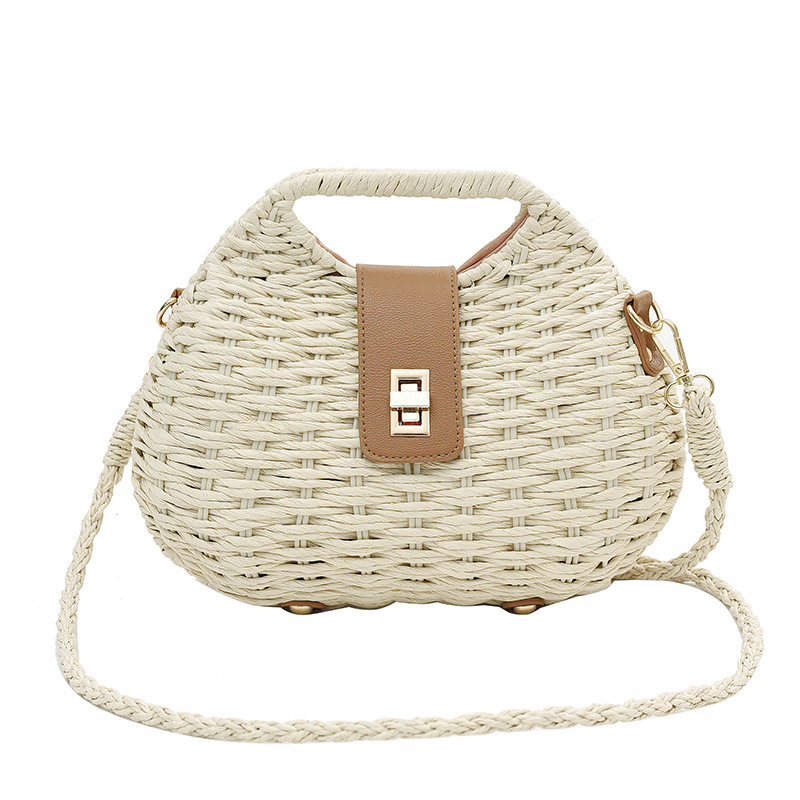 Free Shipping Designer Handheld Straw Woven Bag Women's New Vacation Casual Beach Bag Versatile Stylish Woven Crossbody Bag Luxury Shopping Bag