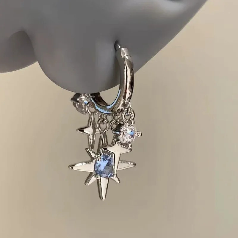 Y2k Pink Crystal Heart-Shaped Rectangular Asymmetrical Ear Buckle Metal Heart-Shaped Pendant Womens Banquet Earrings 250701