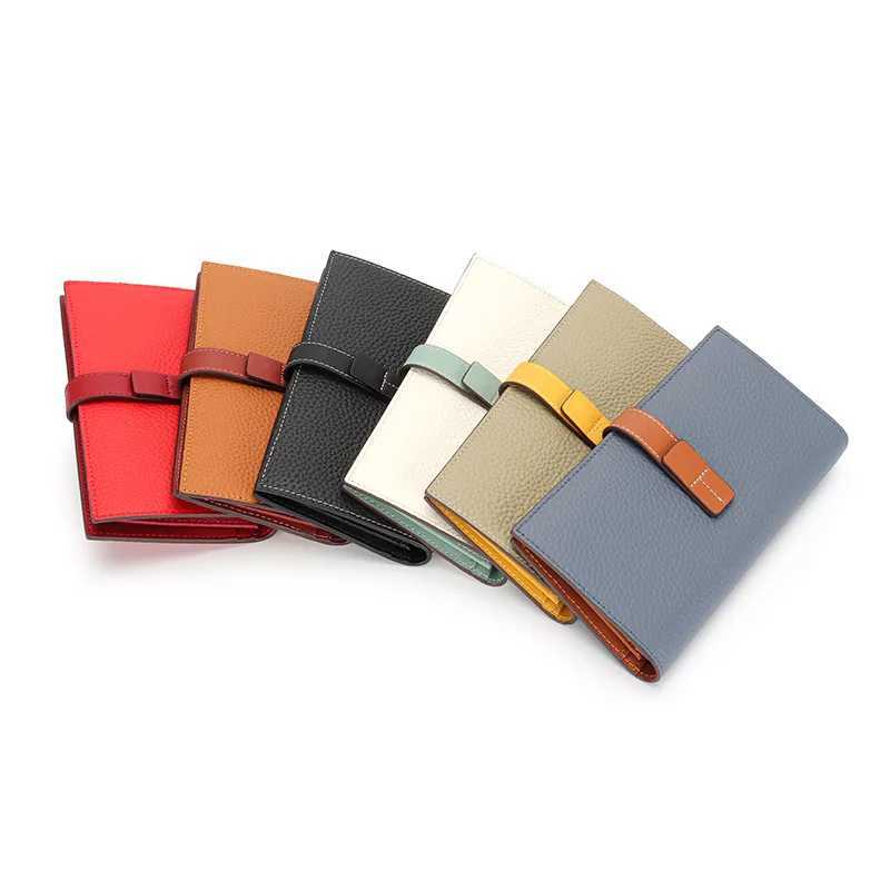 2025 New Genuine Leather Wallets Drawstring LG Mens Wallet Top Layer Cowhide Clutch Bag Contrast Leather Mens Pouch Y250707