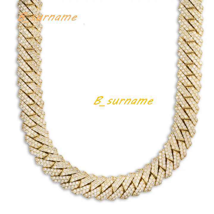 Top Fashion S925 Silver 20mm Full Iced Out Moissanite Cuban Chain Necklace for Men Hip-Hop Jewelry for Wholesale