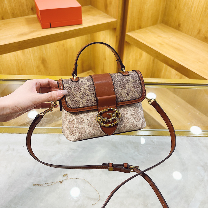Designer High-End Feel for Women 2025 New Style Small Square Versatile Elegant Color-Block Fashion Shoulder Crossbody Light Luxury Women's Bag