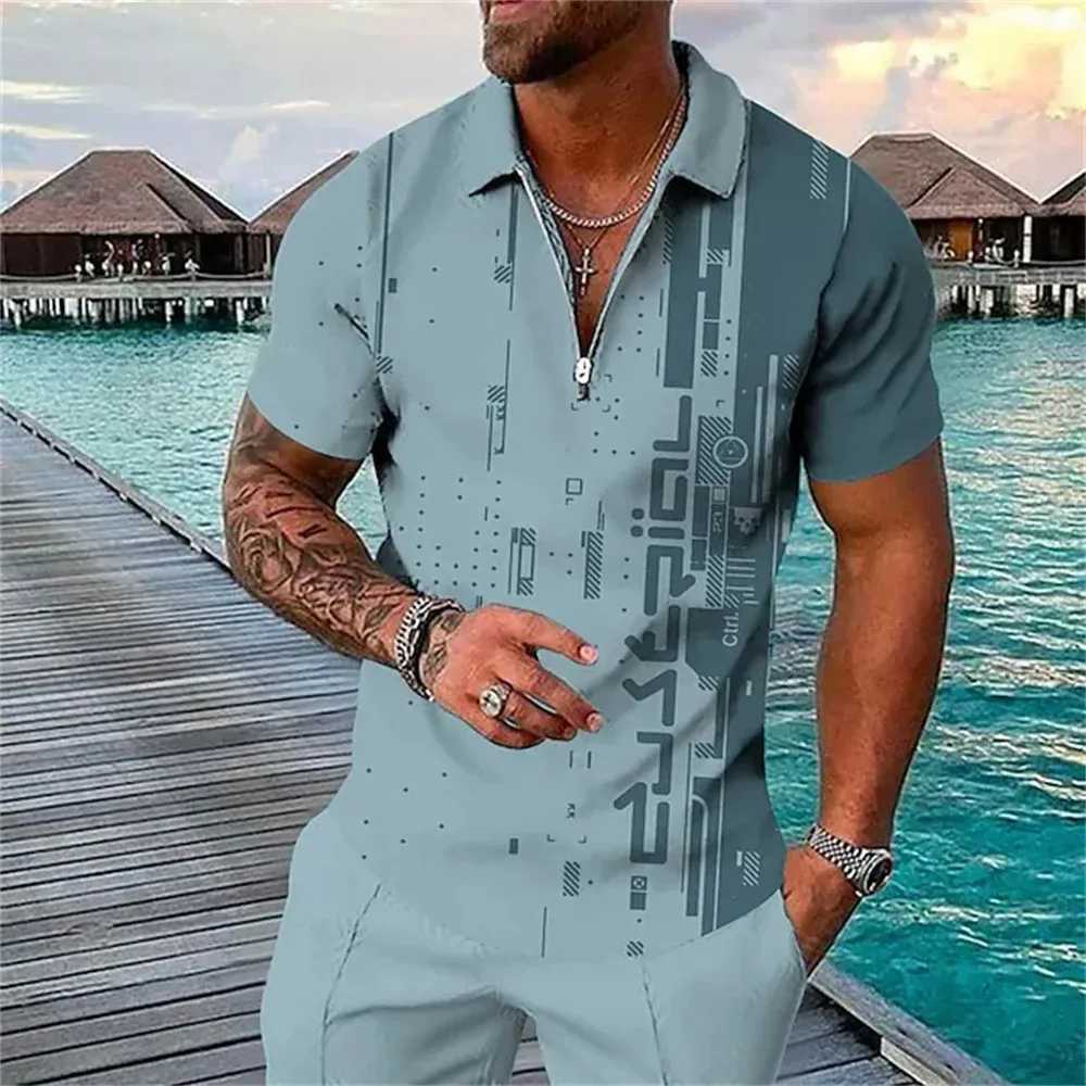 Mens New T-shirt Classic Short sleeved Polo Shirt Summer Top Casual T-shirt Button Collar Super Large S-4XL Casual Polo Shirt Y250707 Y250707