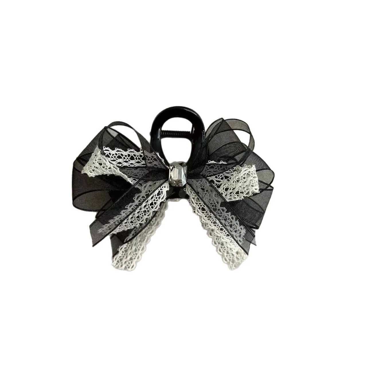 2025 New Original Design Bow Grab Clip Back Head Lace Hairpin Summer Half Tie Ponytail Clip Headgear Disc Hair Shark Clip Z250707