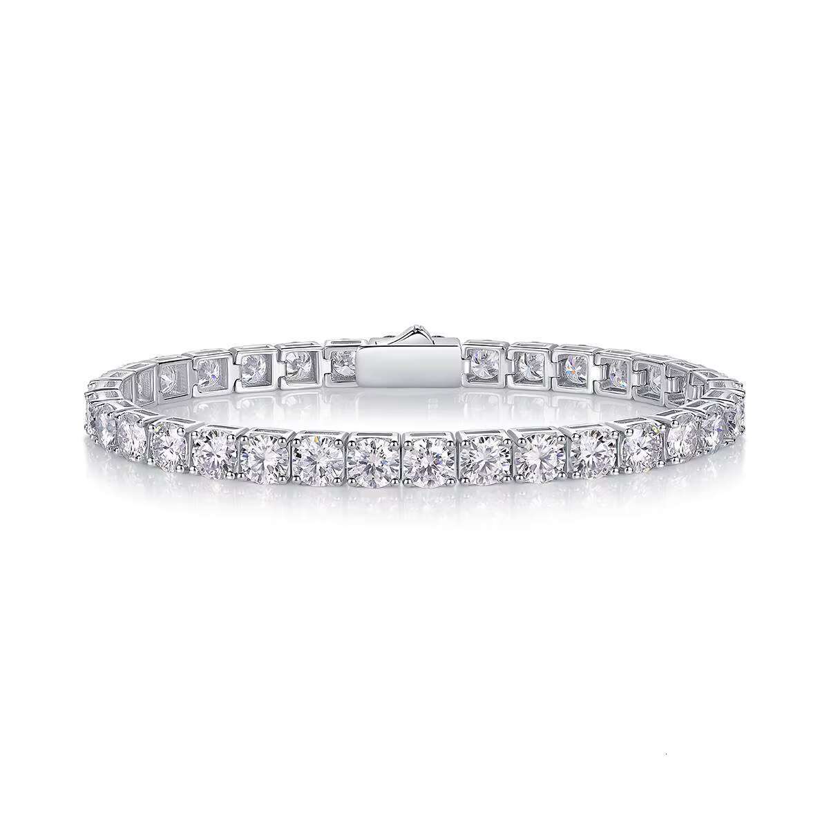 Ready to Ship Fine Men Women Bracelet Luxury Gemstone Bracelet 925 Silver Bracelet Gem Tennis Chain 5mm Moissanite Tennis Chain
