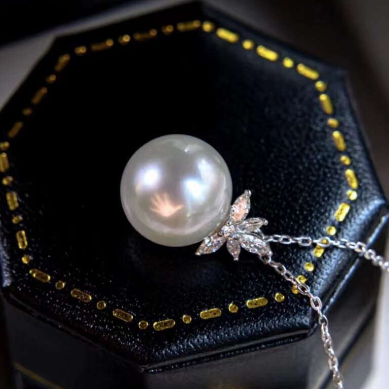 DHcollections DIY Pearl Accessories Copper Thick Gold-Plated Ice and Snow Sparkling Exquisite Pendant Necklace Semi-Finished 10-16mm