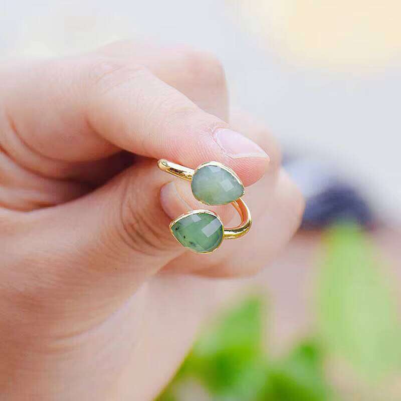 Australian Jade Daily Style Adjustable Water Drop Ring