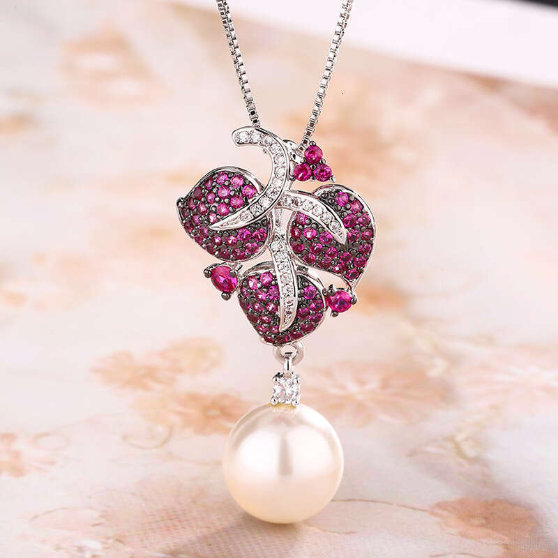 Jewelry New Set White Gray Pearl Earrings Necklace Pendant Fashion Accessories For Women 487