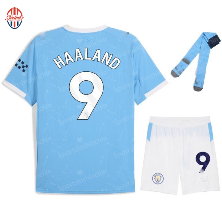 2526 Season Home Soccer Jerseys 9 Harland 17 De Bruyne Foden 47 Children's Kit Soccer Jerseys 10 Gralish 11 Doku Kindergarten Training Sports Mat