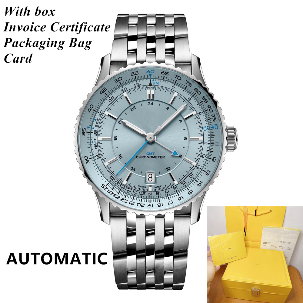 JASON007 ST9 SWISS BR01 BRI NAVI TIMER GMT Automatic Mechanical Watches Sapphire Luminous Designer Movement AAAAA Luxury Mens Watch 44MM Wristwatch Montre Relojes
