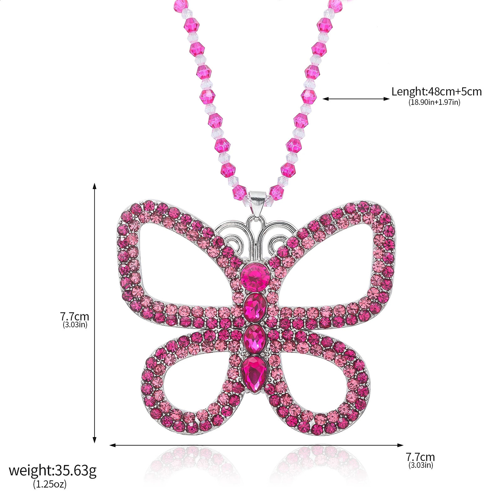 Movie 13 Going on 30 Necklaces Large Butterfly Sparkly Decoration Steel Pendant Vintage Necklace for Women Accessories Gift 250707