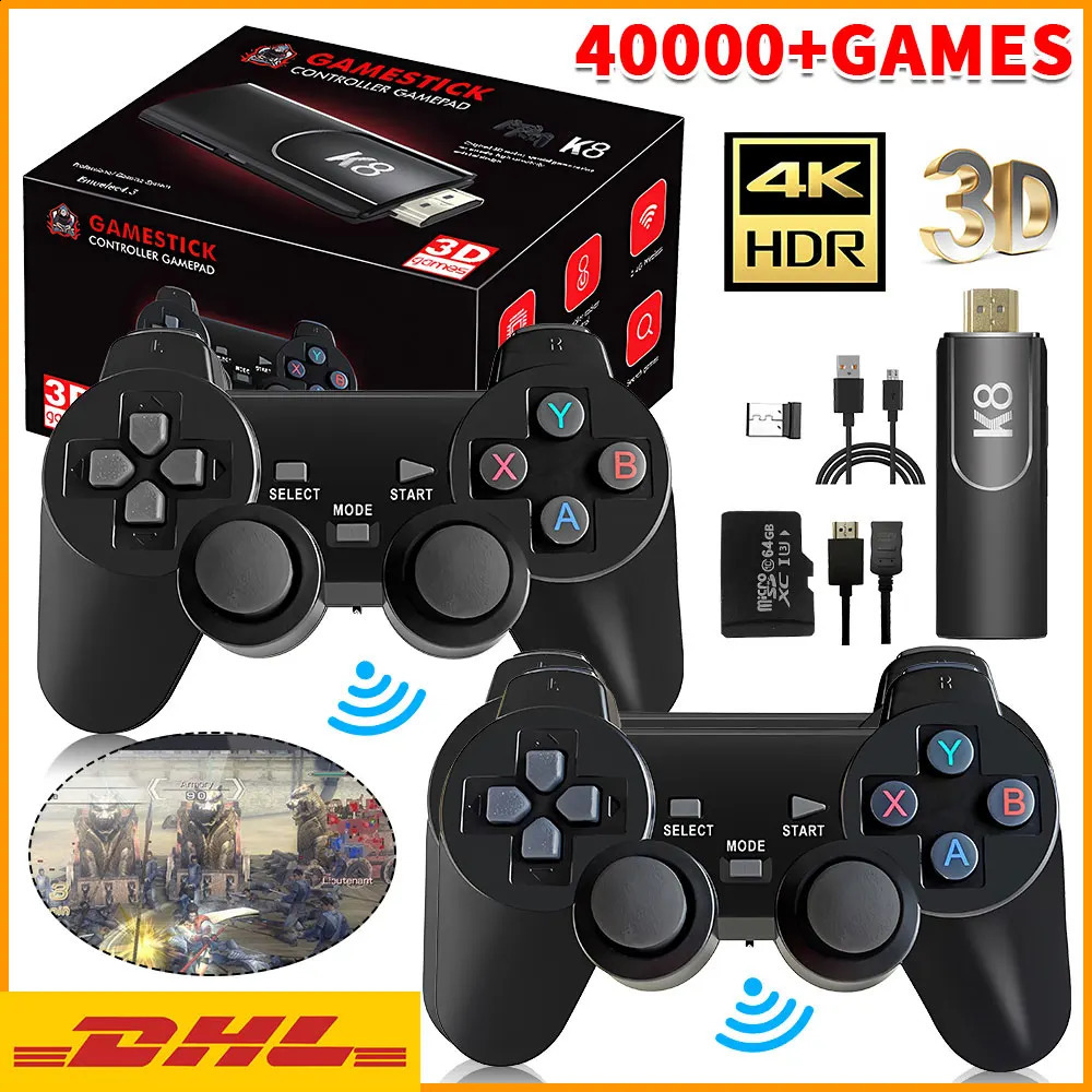 4K HD K8 Gamepad 64G Retro Video Game Console 40000 Game 40 Emulator Dual Wireless 2.4G Controller Retro Console s Gift Gam 250707 - view 6