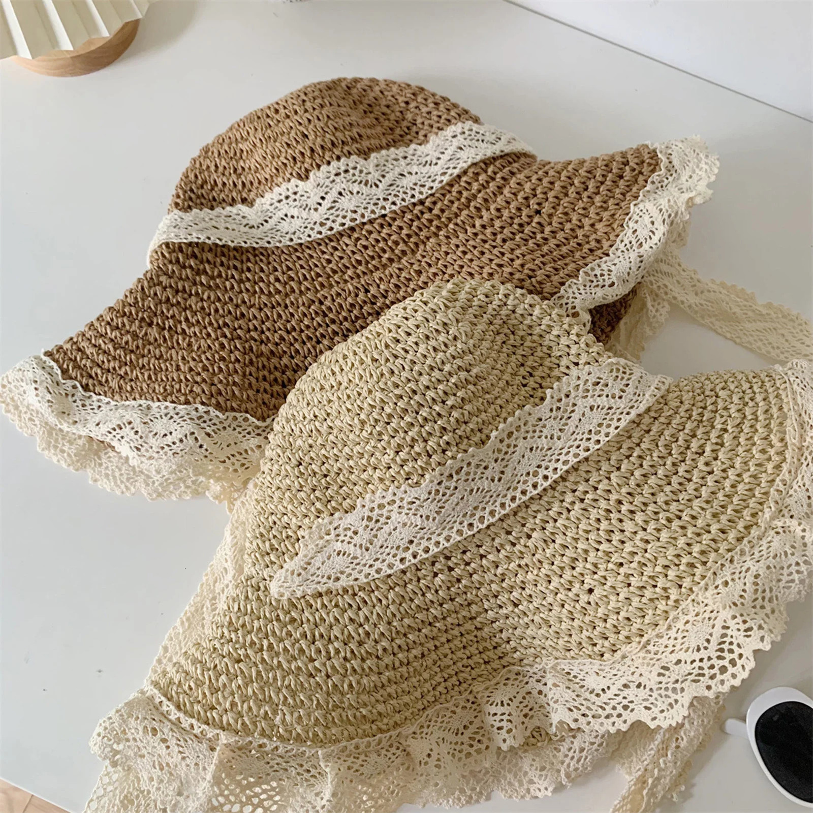 Womens Summer Sun Hat Wide Brim Straw Breathable Foldable Elegant Hats for Traveling Beach Fishing Hiking 250707