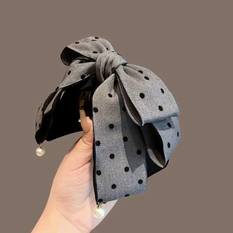 1pc Sweet bow hair clip half tied hair clip exquisite clip Korean East Gate temperament polka dot ponytail clip female Z250707