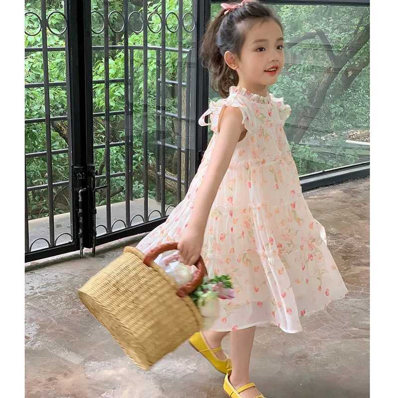 2-8 Years New Summer Princess Girls Dress Full Print Little Flower Lightweight And Comfortable Design Party Dress For Kids R250707