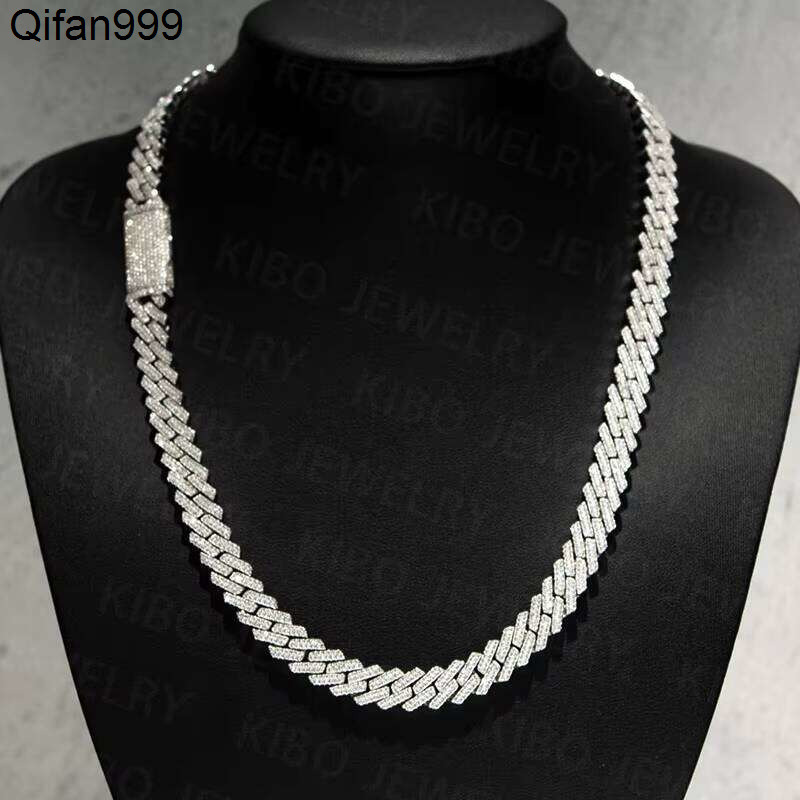 Fashion Coutom Men Ice Miami 8Mm Real S Sterling Sier Cz Vvs Moissanite Dog Cuban Link Necklace Chains