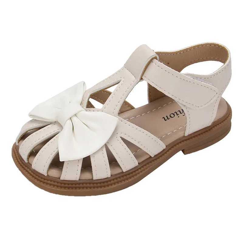 2025 Spring Sandals for Girls Peep-toe Breathable Bow-knot Princess Children Fashion Soft Summer Girls Sandals Cute Versatile R250707