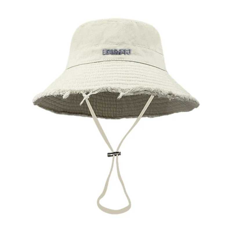 2025 New Fisherman Cap Korean Version Bowl Cap with Letters Sponge Metal Spring and Autumn Casual Multifunctional Sun Protection Y250707