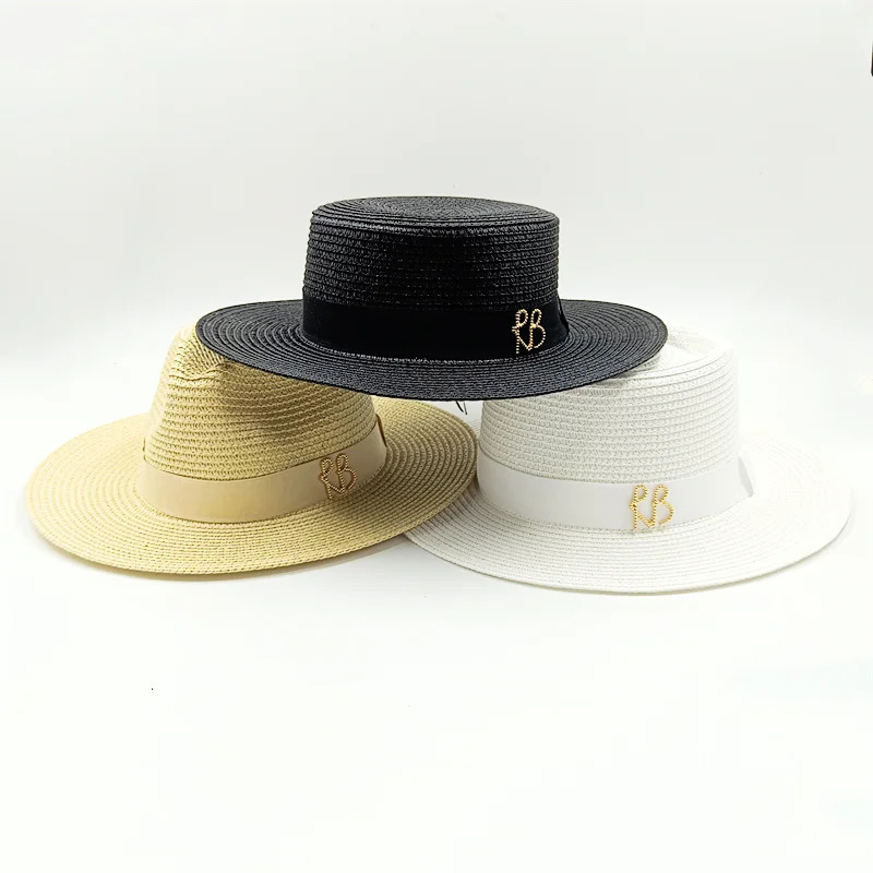 Womens Hat Salty Grass Straw Letter Jazz Sun Men and Women Summer Panama Outdoor Vacation Beach Wholes 250707