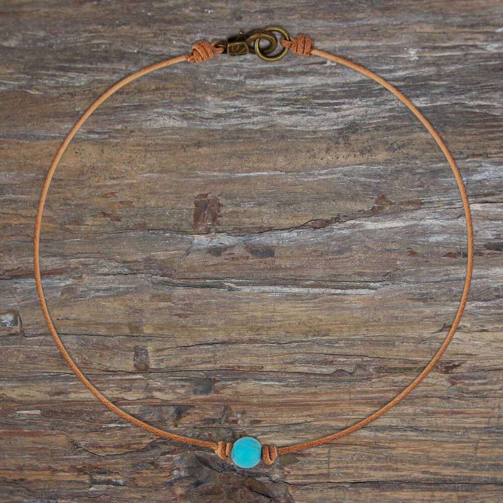 Fashion Accessories Simple Turquoise Beaded Bohemian Collarbone Handmade Jewelry Necklace