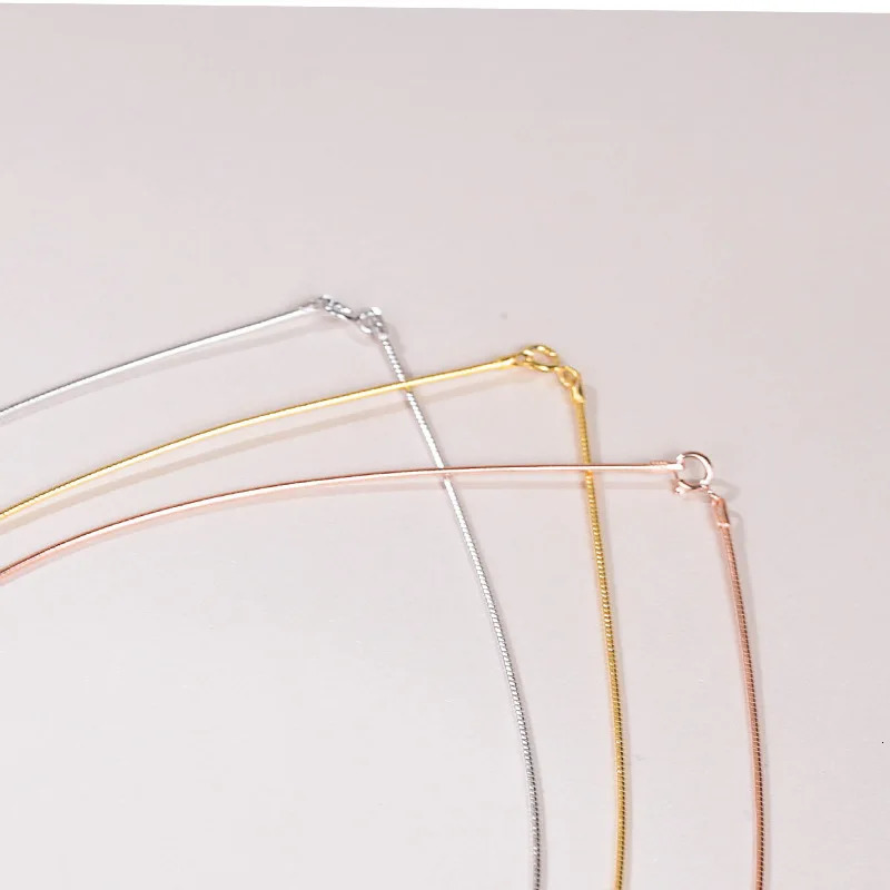 Genuine Real Pure Solid 925 Sterling Silver Necklace for Women Punk Rock Rose Gold Snake Chains Jewelry Female Necklaces Choker 250702