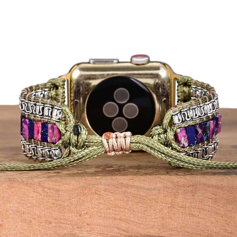 Popular Accessories Blue Purple Two-Color Stone Handmade AppleWatch