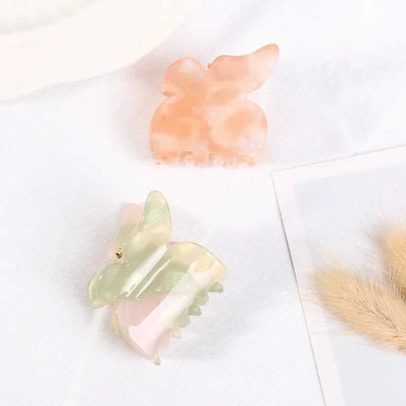 Korean Fashion Butterfly Shape Aurora Mini Womens Hair Clips Crab Claw Girls Ponytail Hairpin Barrette Hair Accessories Y250707