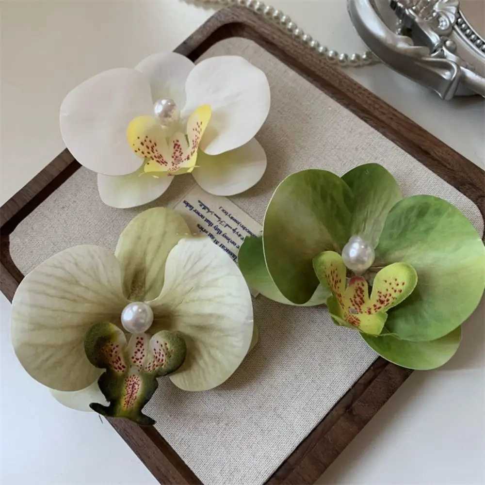 Pink Orchid Flower Hair Clip Hair Ornament Hair Accessories Bohemia Barrettes Side Barrettes Headdress Orchid Hairpin Y250707