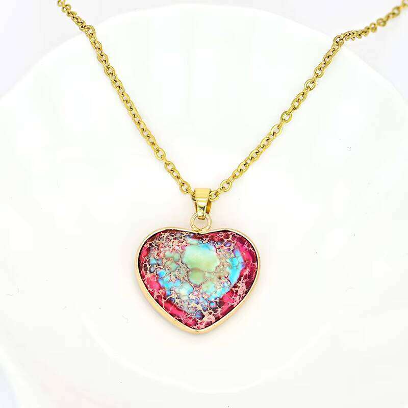 New Red and Blue Love Emperor Bohemian Style Natural Stone Handmade Jewelry Necklace