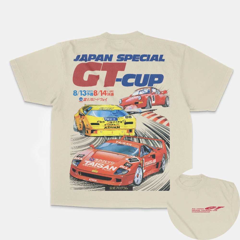 Fashion Summer Men Women GT-Cup T-Shirt Vintage Racing Cotton Tops Tees Retro Graphic Clothing Daily Casual Stylish Streetwear R250707