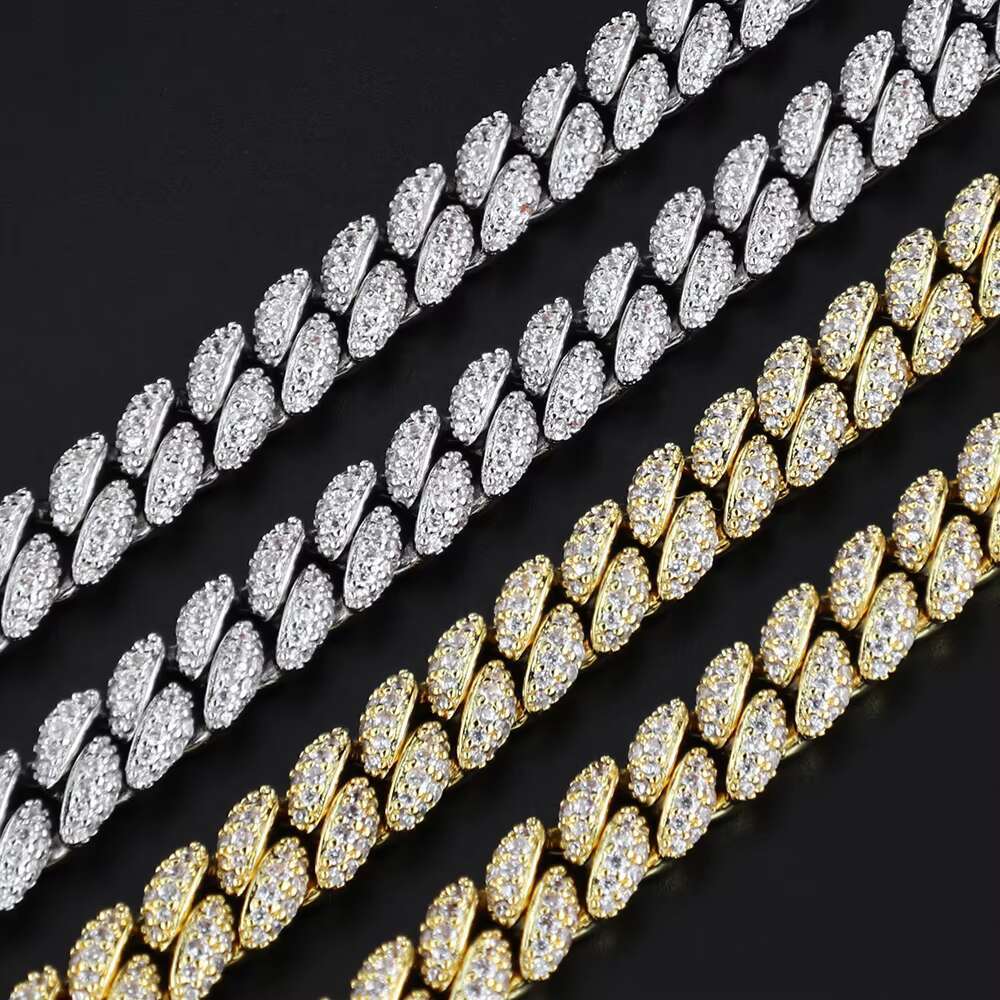 8mm Prong Cuban Link Chain Iced Out Pass Diamond Tester Vvs Moissanite 925 Sterling Silver Necklace