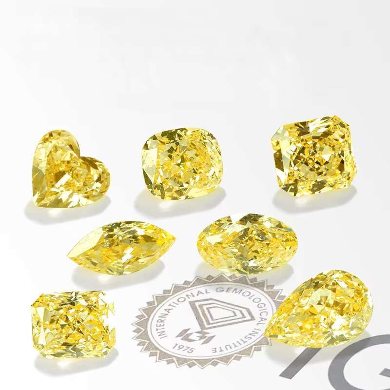 IGI Certified VS SI Synthetic Lab Grown Loose Diamonds Fancy Yellow Cushion Cut CVD Lab Created Yellow Diamond