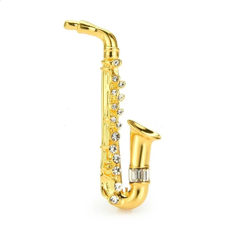 Fashion Golden Metal Saxophone Instrument Brooches For Women Men Brooch Pins Office Party Jewelry Accessories Gift 250625
