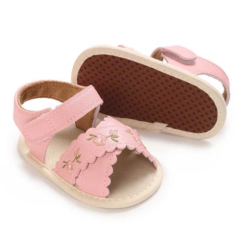 2025 Summer New Girls Sandals Childrens Princess Shoes Embroidered Shoes Girls Baby Shoes Soft Soled Anti-Slip Baby Shoes R250707