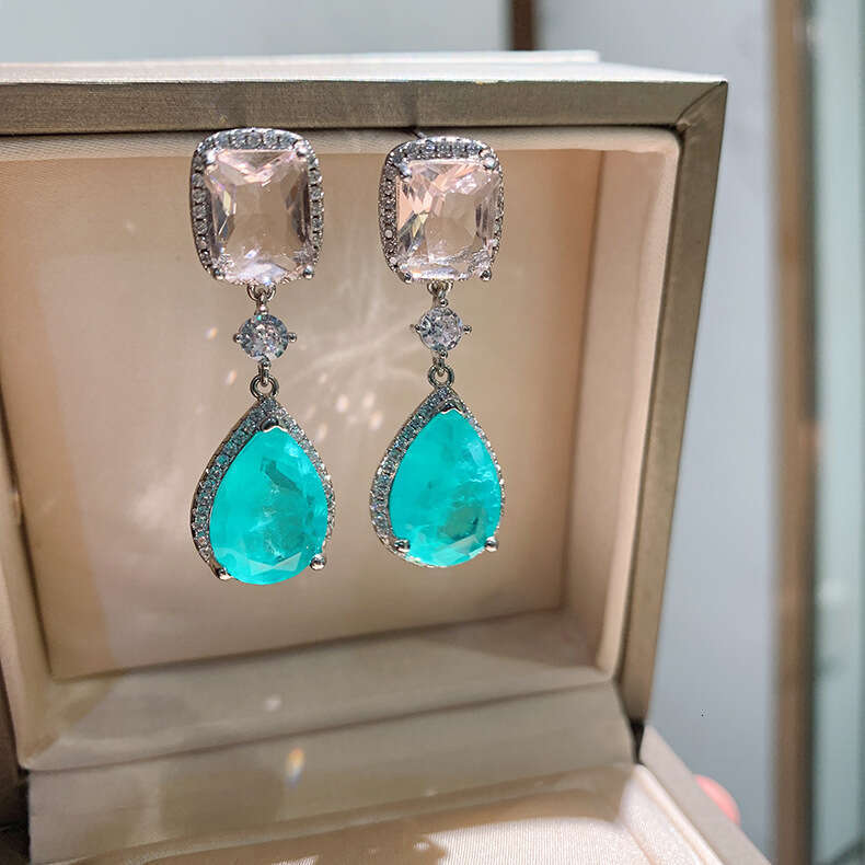 Elegant For Women New Trendy Paraiba Bride Water Drop Earrings 685