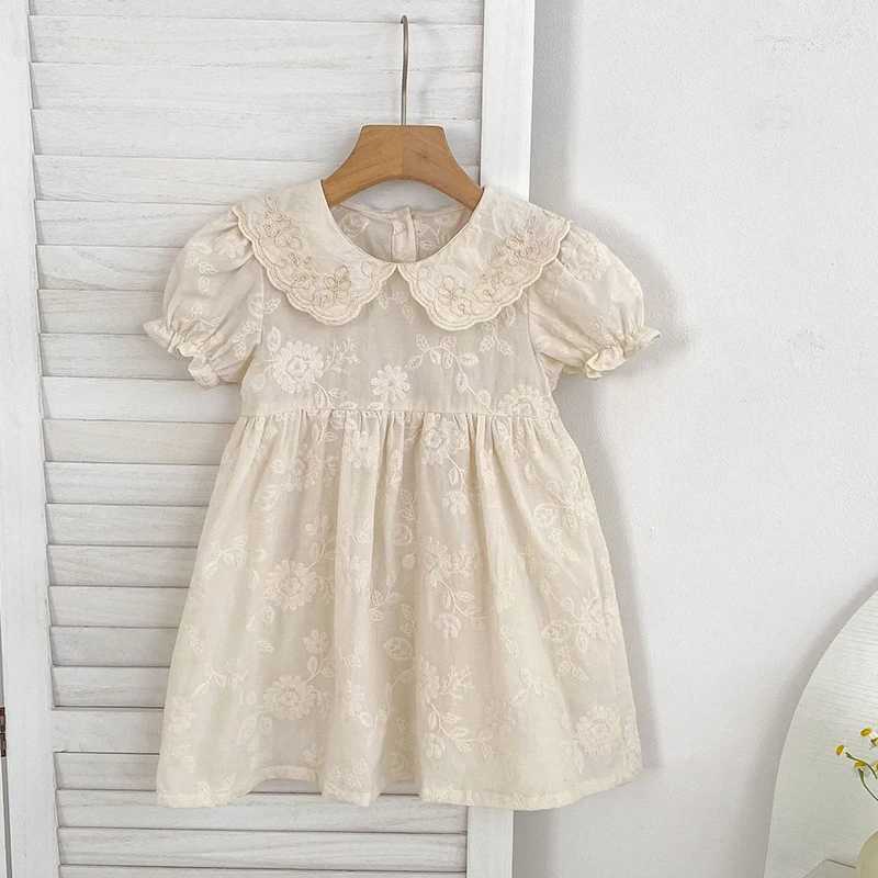 1-6 Years Infant Girl Clothes Summer Baby Girl Dress Lace Collar Dress Toddler Girl Baby Kids Clothing Embroidery Princess Dress R250707