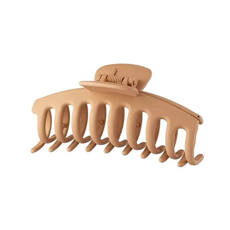 New Large Hair Claw for Women Girls Ponytail Hair Clips Coffee Beige Hairpin Crab Barrette Fashion Hair Accessories Ornaments Y250707
