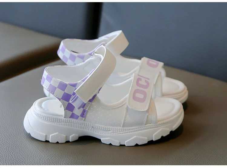 2024 Spring/summer New Childrens Sandals Girls Soft Soled Casual Big Children Summer Student Beach Shoes R250707
