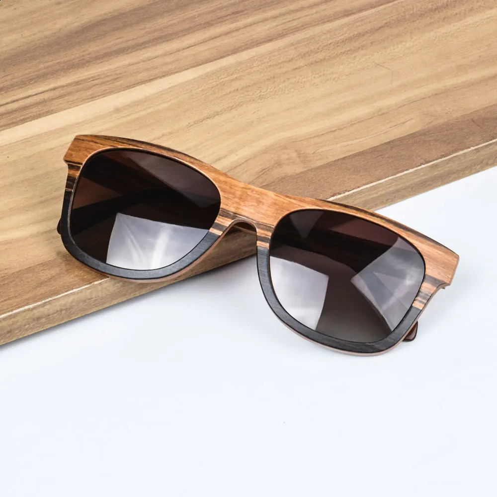 SHINU Bike Sunglasses for Men Polarized Women Wood Square Ebony Glasses Frame Men 250707