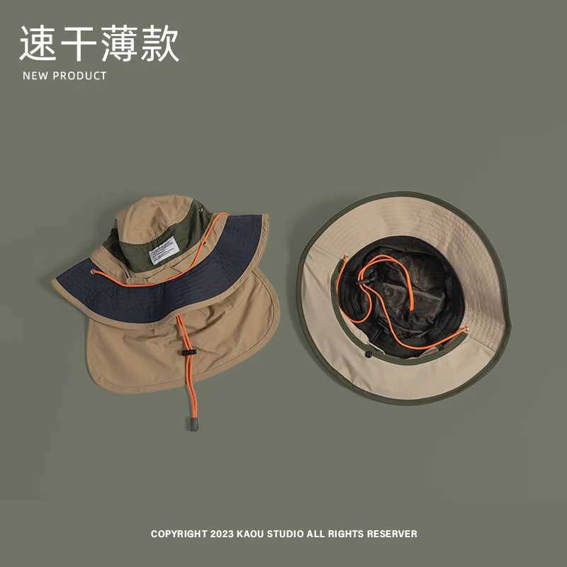 Spring and Summer Outdoor Quick-drying Bucket Hat Men and Women Sunshade Retro Outdoor Camping Hiking Fishing Mountaineering Cap Y250707