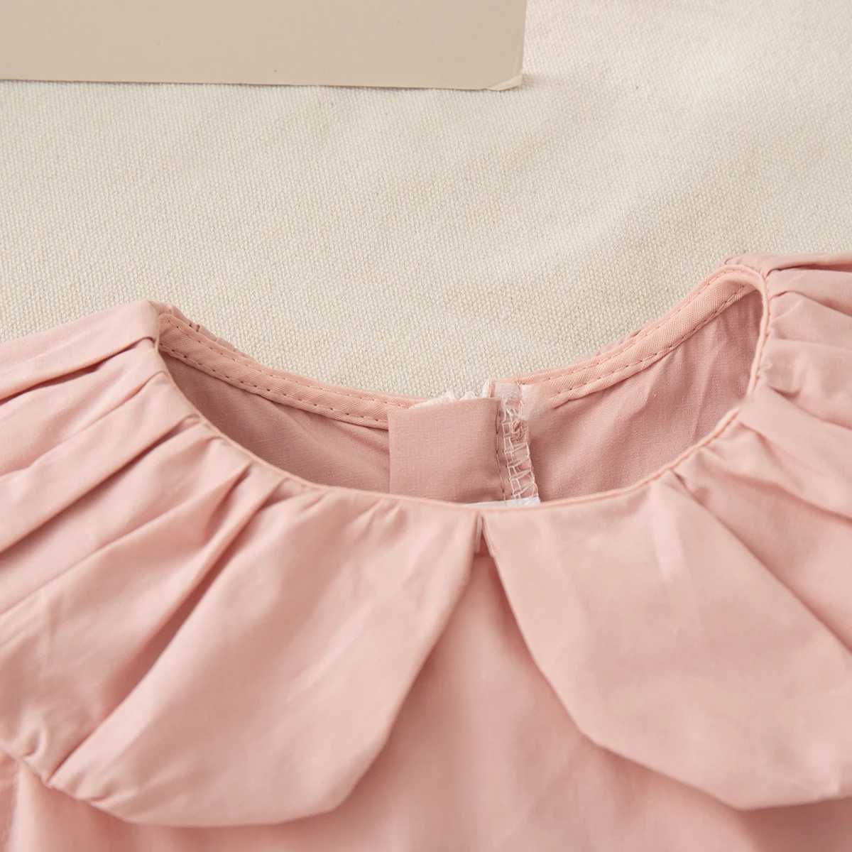 Toddler Girl Pink Dress Lovely Doll Collar Sleeveless Soft Cotton Dress for Kids Girl Summer Casual Outing Clothing with Bow Dec R250707