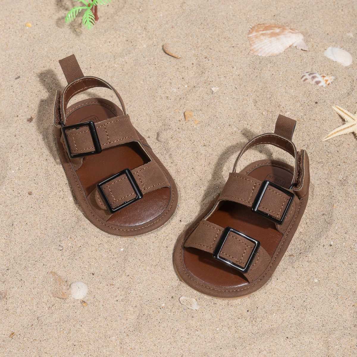 Infant Casual Style Buckle Decoration Beach Baby Sandals Anti-slip Comfortable Soft-soled Baby First Walkers R250707