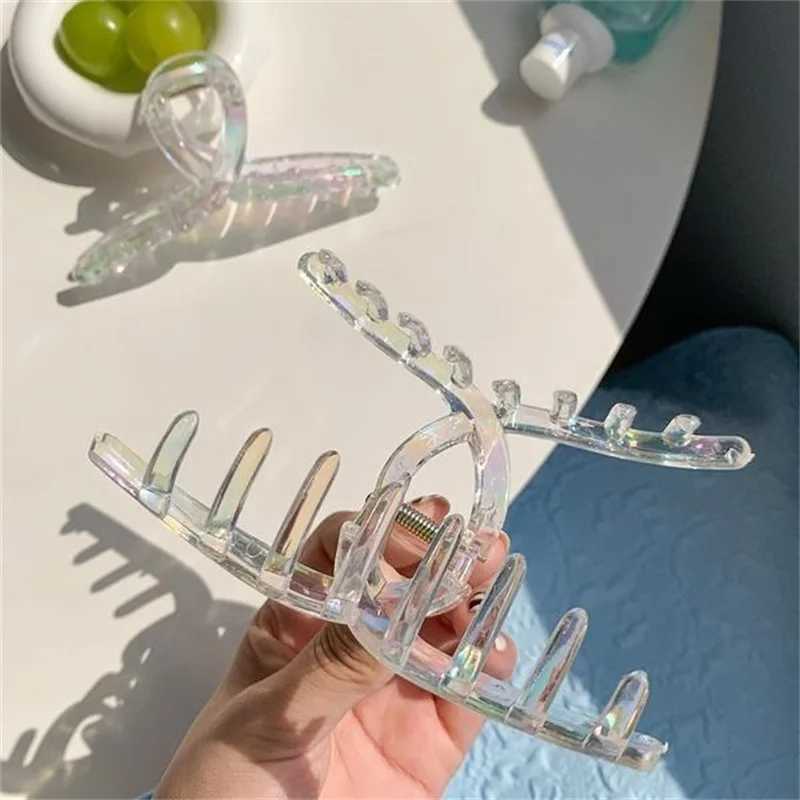 New Women Fashion Transparent Mermaid Color Hair Clip Claw Korean Version of Female Shark Hairpin Girls Hair Accessories Y250707