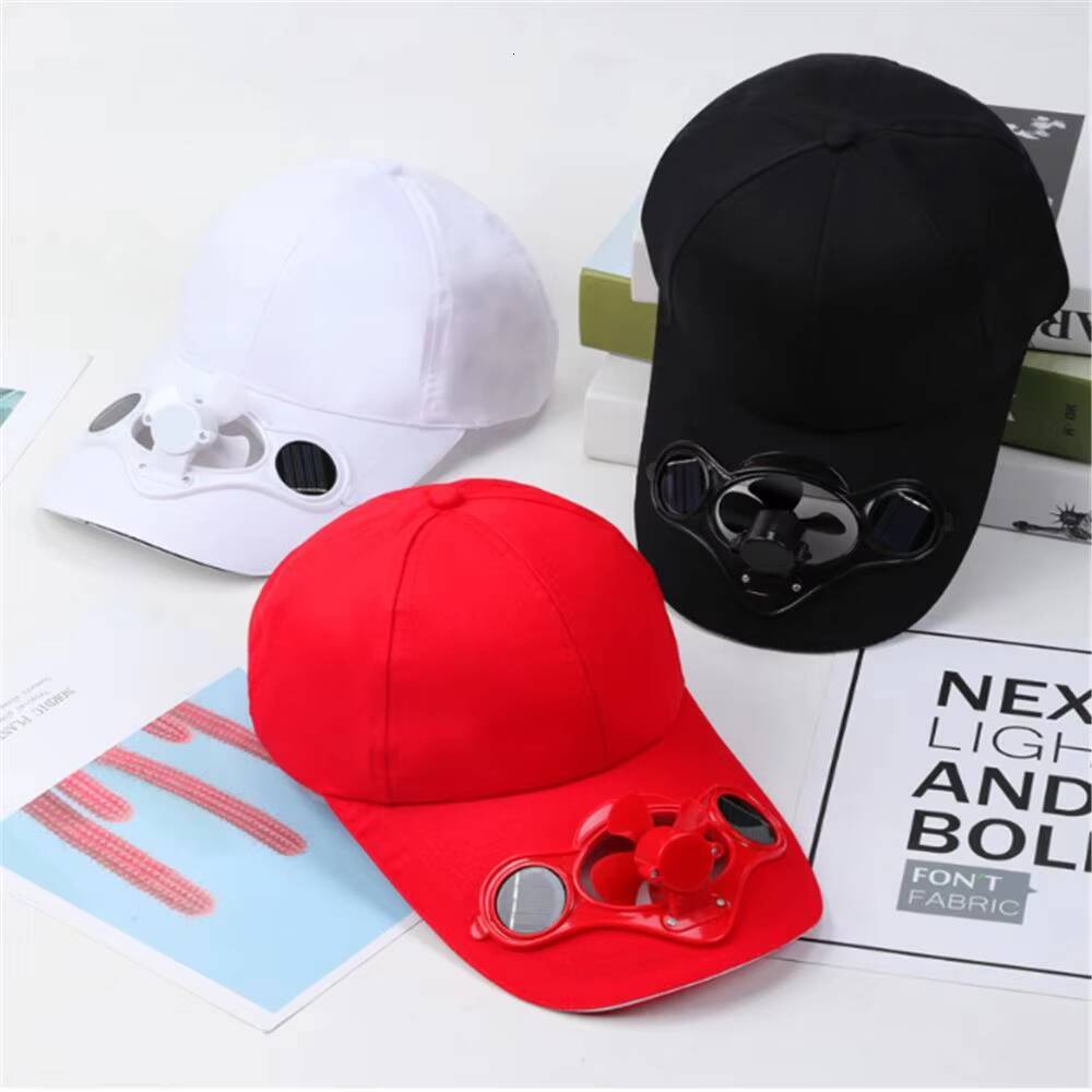 Novelty Fan Cooling Baseball Solar Outdoor Sport Cap Summer Camping Hiking Travel Hat For Women Men ddmythur